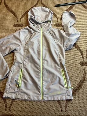 Free Country Light Gray Jacket with Neon Lime Mesh